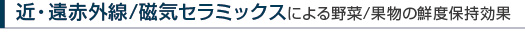 近・遠赤外線/磁気セラミックスによる野菜/果物の鮮度保持効果